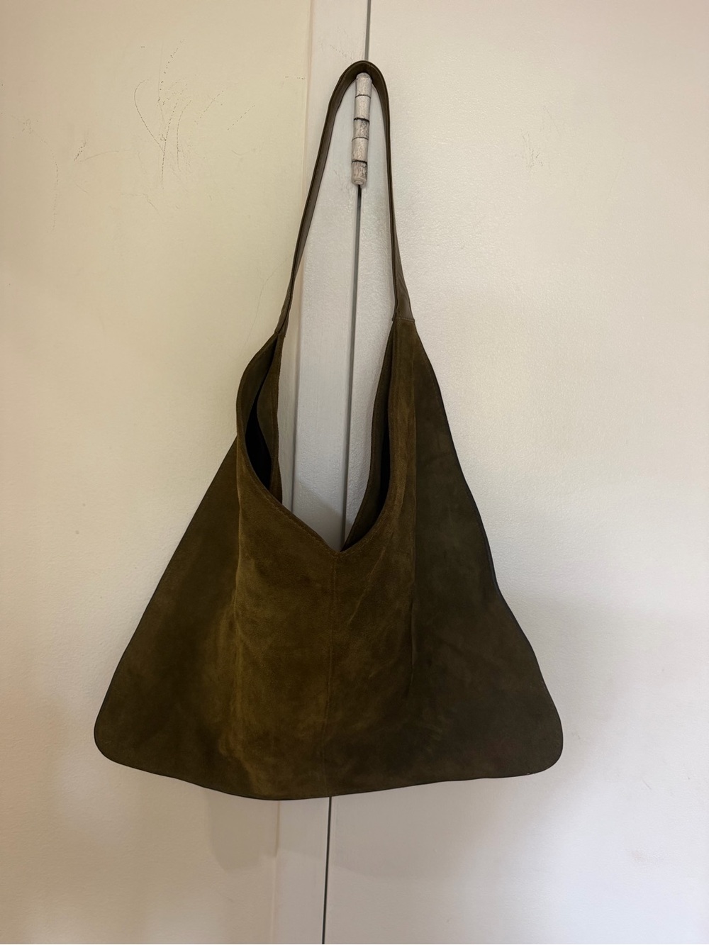 ASOS Olive Suede Hobo Shoulder Bag